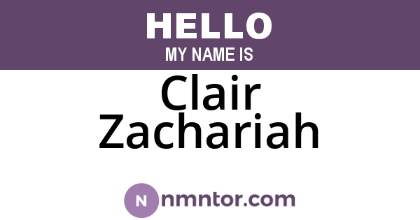 Clair Zachariah