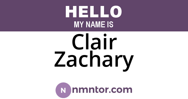 Clair Zachary