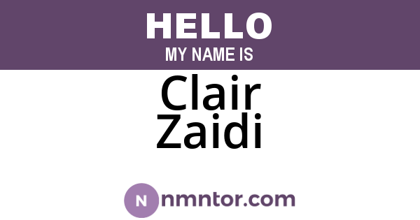 Clair Zaidi