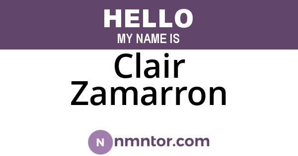 Clair Zamarron