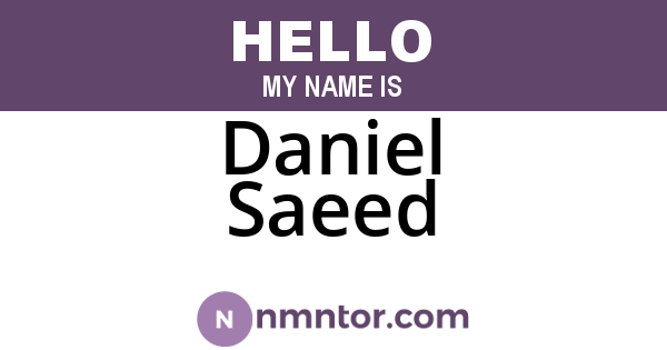 Daniel Saeed