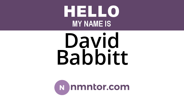 David Babbitt
