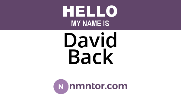 David Back
