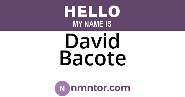 David Bacote