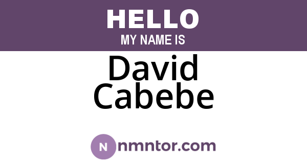 David Cabebe