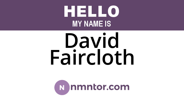 David Faircloth