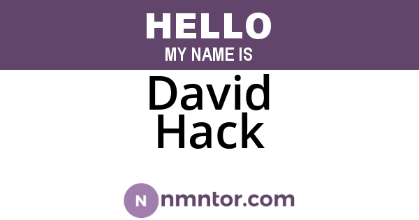 David Hack