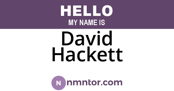 David Hackett