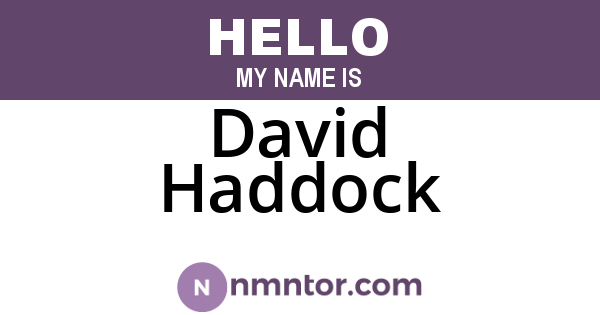 David Haddock