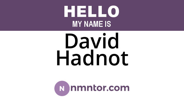 David Hadnot