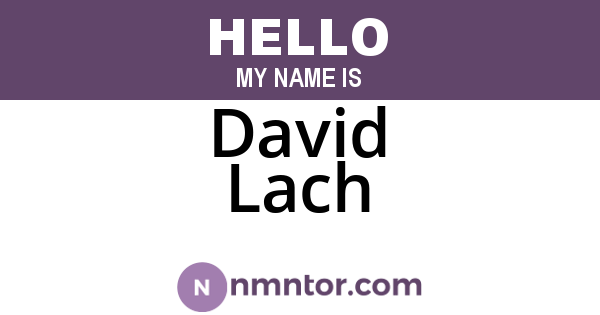 David Lach