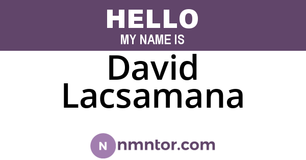 David Lacsamana