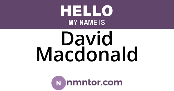 David Macdonald