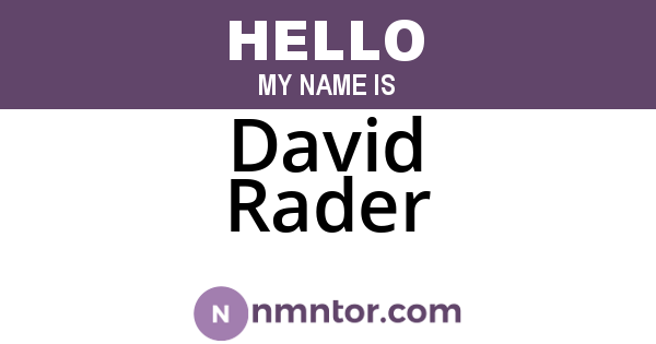 David Rader