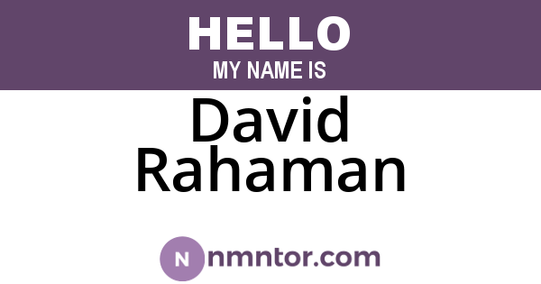 David Rahaman