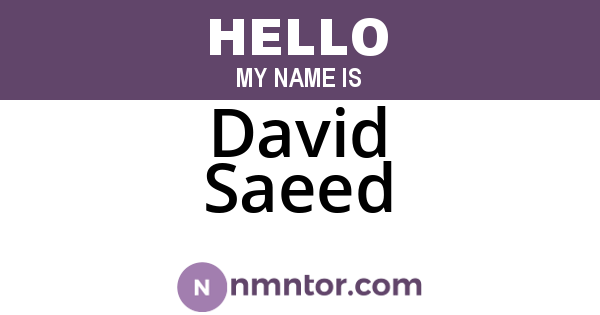 David Saeed