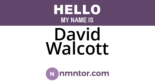 David Walcott