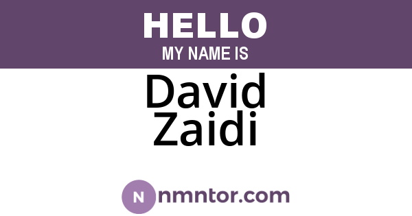 David Zaidi