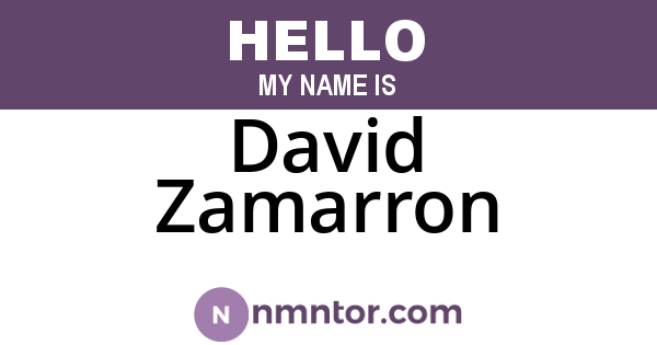 David Zamarron