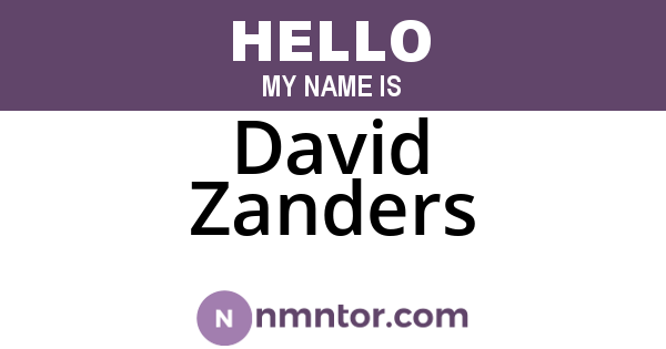 David Zanders