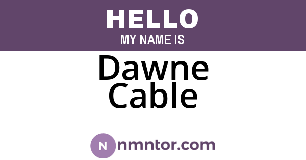 Dawne Cable