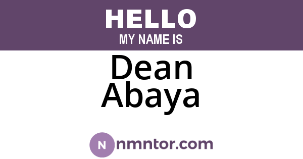 Dean Abaya