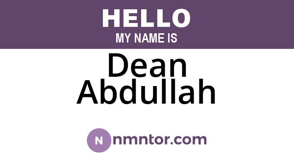 Dean Abdullah