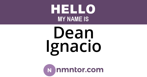 Dean Ignacio