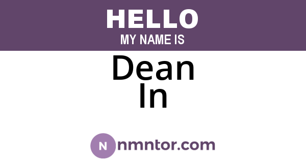 Dean In