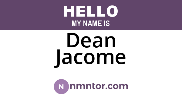 Dean Jacome