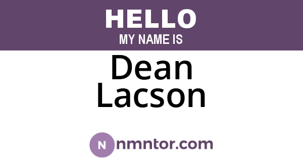 Dean Lacson