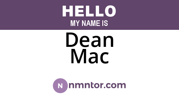 Dean Mac