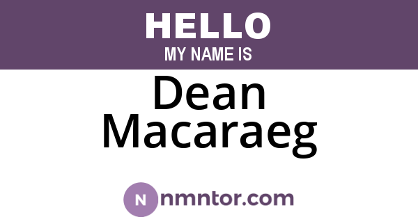 Dean Macaraeg