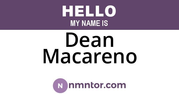 Dean Macareno