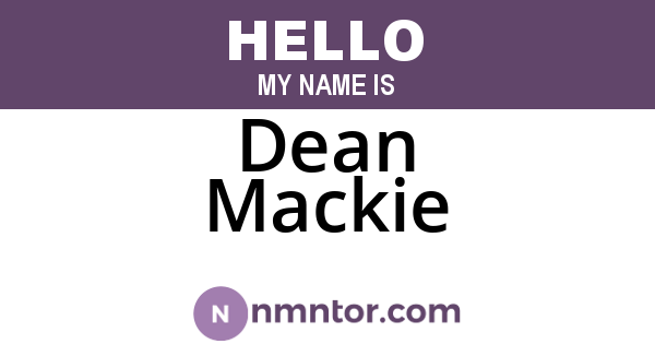 Dean Mackie