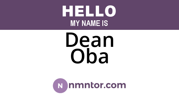 Dean Oba