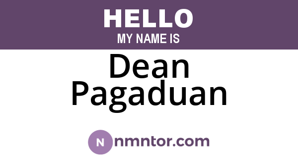 Dean Pagaduan