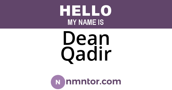 Dean Qadir