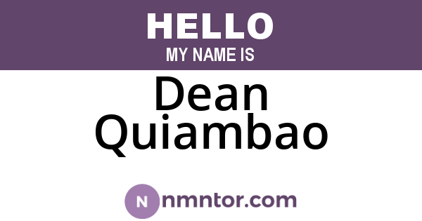 Dean Quiambao