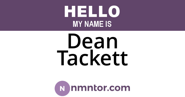 Dean Tackett