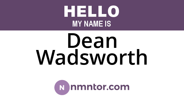 Dean Wadsworth