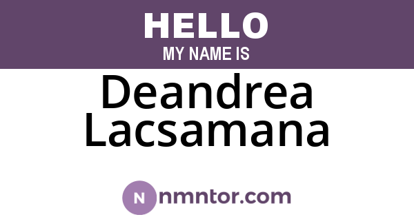 Deandrea Lacsamana