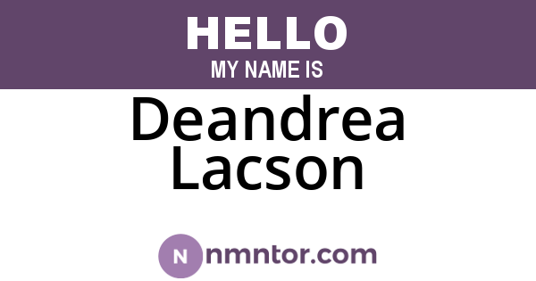Deandrea Lacson