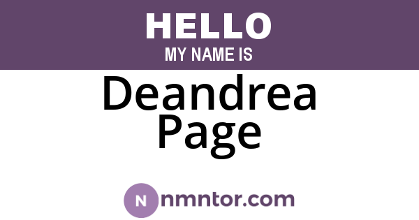 Deandrea Page