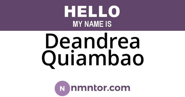 Deandrea Quiambao