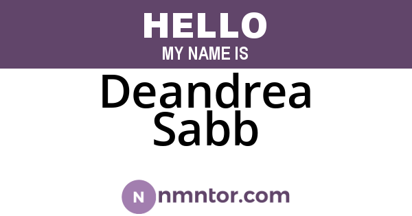 Deandrea Sabb