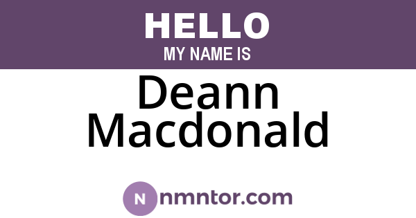 Deann Macdonald