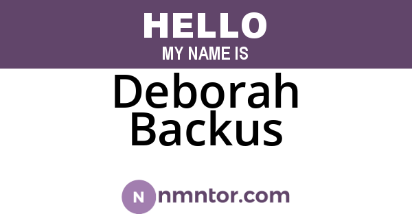 Deborah Backus