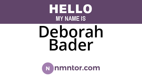 Deborah Bader