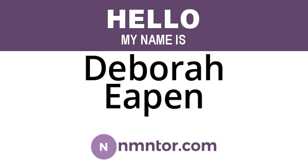 Deborah Eapen